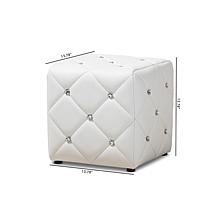 Wholesale Interiors Stacey Faux Leather Upholstered Ottoman