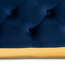 Wholesale Interiors Verene Velvet Upholstered Square Cocktail Ottoman