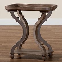 Wholesale Interiors Yannick French Country Wood End Table w/Tray Top
