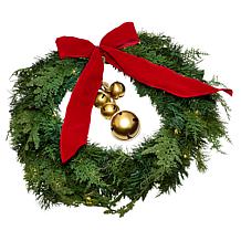Winter Lane 22" Cedar Bells Wreath with Timer