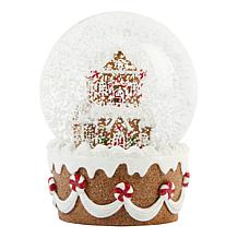Winter Lane LED Gingerbread House Snow Globes Set of 2