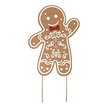 Winter Lane Single Lit Gingerbread Stake