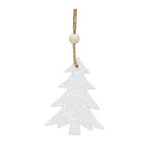Wood Tree 9-piece Tag Ornament Set with Beaded Hanger