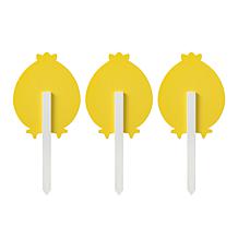 Wooden 3-piece Easter Chick Pick Yard Stakes