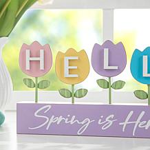 Wooden and Metal Easter Tulips Table Decor