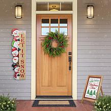 Wooden Let It Snow Stack Snowman Porch Decor 41.75"H