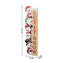 Wooden Let It Snow Stack Snowman Porch Decor 41.75"H