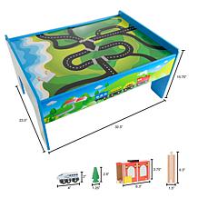 Wooden Train Set Table for Kids by Hey! Play!