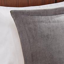 Woolrich Alton 4-piece Gray/Ivory Plush to Sherpa King Comforter Set