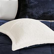 Woolrich Alton 4-piece Navy/Ivory Plush to Sherpa King Comforter Set