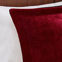 Woolrich Alton 4-piece Red/Black Plush to Sherpa King Comforter Set