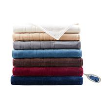 Woolrich Heated Plush-to-Berber Oversized Heated Throw