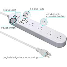 WP4 Smart Power Outlet Strip, Wi-Fi with 3 USB Ports and 4 Outlets