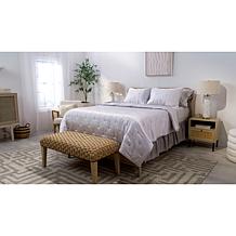 Wynne Home 3-Piece Mist Gray Satin Quilt Set - Full/Queen