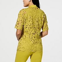 WynneCollection Abstract Floral Lace Top