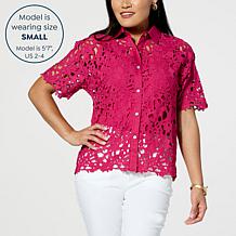 WynneCollection Abstract Floral Lace Top