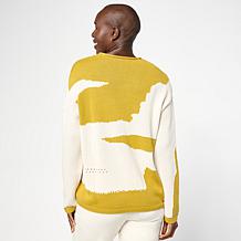 WynneCollection Cotton-Blend Intarsia Sweater