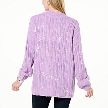 WynneCollection Easy Elegance Sequin Cardigan