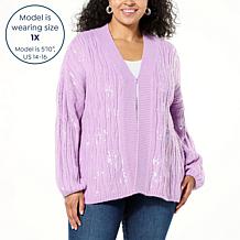WynneCollection Easy Elegance Sequin Cardigan