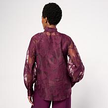 WynneCollection Embellished Chiffon Bow Blouse with Tank
