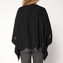 WynneCollection Embroidered Chiffon Poncho
