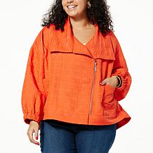 WynneCollection Jacquard Long-Sleeve Spring Jacket