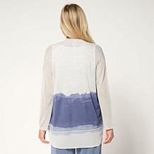 WynneCollection Printed Sweater Knit Cardigan