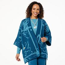 WynneCollection SoftKNIT Floral Jacquard Kimono Topper