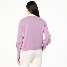 WynneCollection Sweater Knit Cardigan with Beaded Pockets