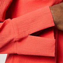 WynneCollection Textured Crinkle Button-Down Shirt