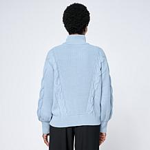 WynneLayers Cotton Blend Cable Detail 1/2-Zip Sweater