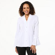 WynneLayers Cotton-Blend Stretch Poplin Button-Down Shirt WynneLayers Cotton-Blend Stretch Poplin Button-Down Shirt