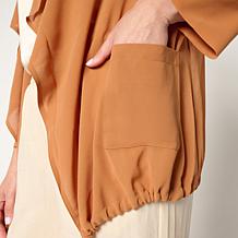 WynneLayers Drape-Front Chiffon Jacket