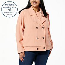 WynneLayers Plush Ottoman Knit Double-Breasted Jacket