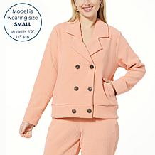 WynneLayers Plush Ottoman Knit Double-Breasted Jacket