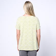 WynneLayers Printed Jersey Knit V-Neck Butterfly Tee