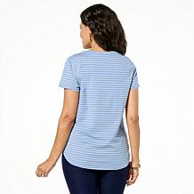 WynneLayers Short-Sleeve Striped Tee