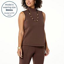 WynneLayers Smooth Operator Knit Mock-Neck Sleeveless Top