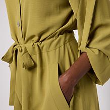 WynneLayers Stretch Crepe Long-Sleeve Utility Dress