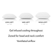 Z Zoned Dough Gel-Infused Memory Foam Pillow - King High Loft