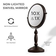 Zadro Two-Sided Vanity Swivel Vanity Mirror with 10X/1X Magnification