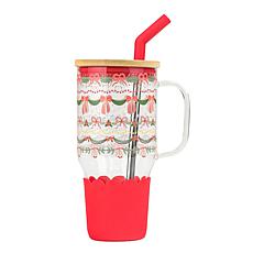 10 Strawberry Street Adria Hydration Tumbler, Christmas Ribbon