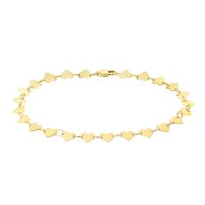 10K Gold Heart Station Bracelet