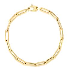 10K Gold Paperclip Link Chain Bracelet