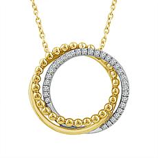 10K Two-Tone Gold 1/6ctw Diamond Circle Necklace
