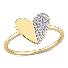 10K Yellow Gold 0.10ctw Diamond Heart Ring