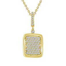 10K Yellow Gold 1/5ctw Pave' Diamond Fashion Pendant with Chain