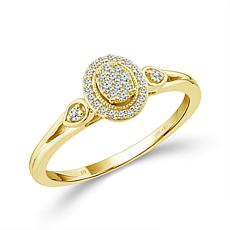 10K Yellow Gold 1/8ctw Diamond 32-Stone Ring
