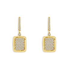 10K Yellow Gold 3/8ctw Pave' Diamond Drop Fashion Earrings