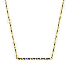 10K Yellow Gold Gemstone Horizontal Bar Necklace